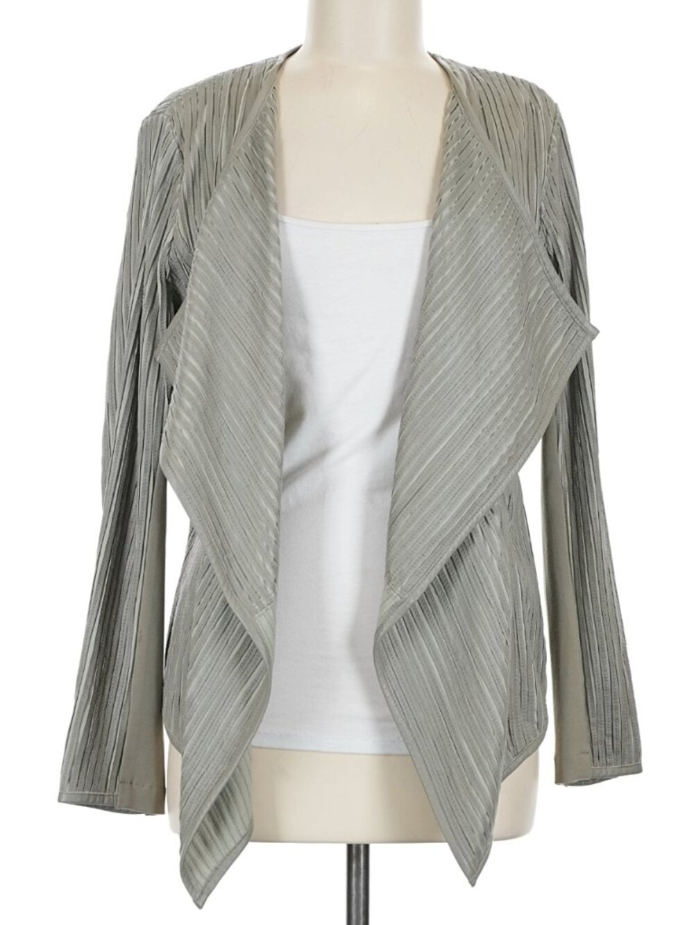 My Tribe Waterfall Draped Leather Jacket Sz M